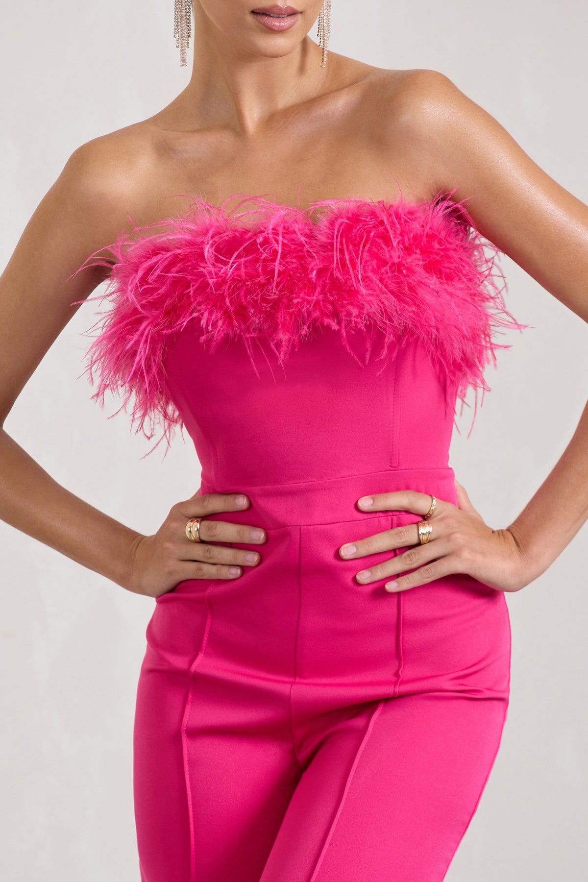 Goddess Hot Pink Halter Neck Flare Jumpsuit – Club L London - USA