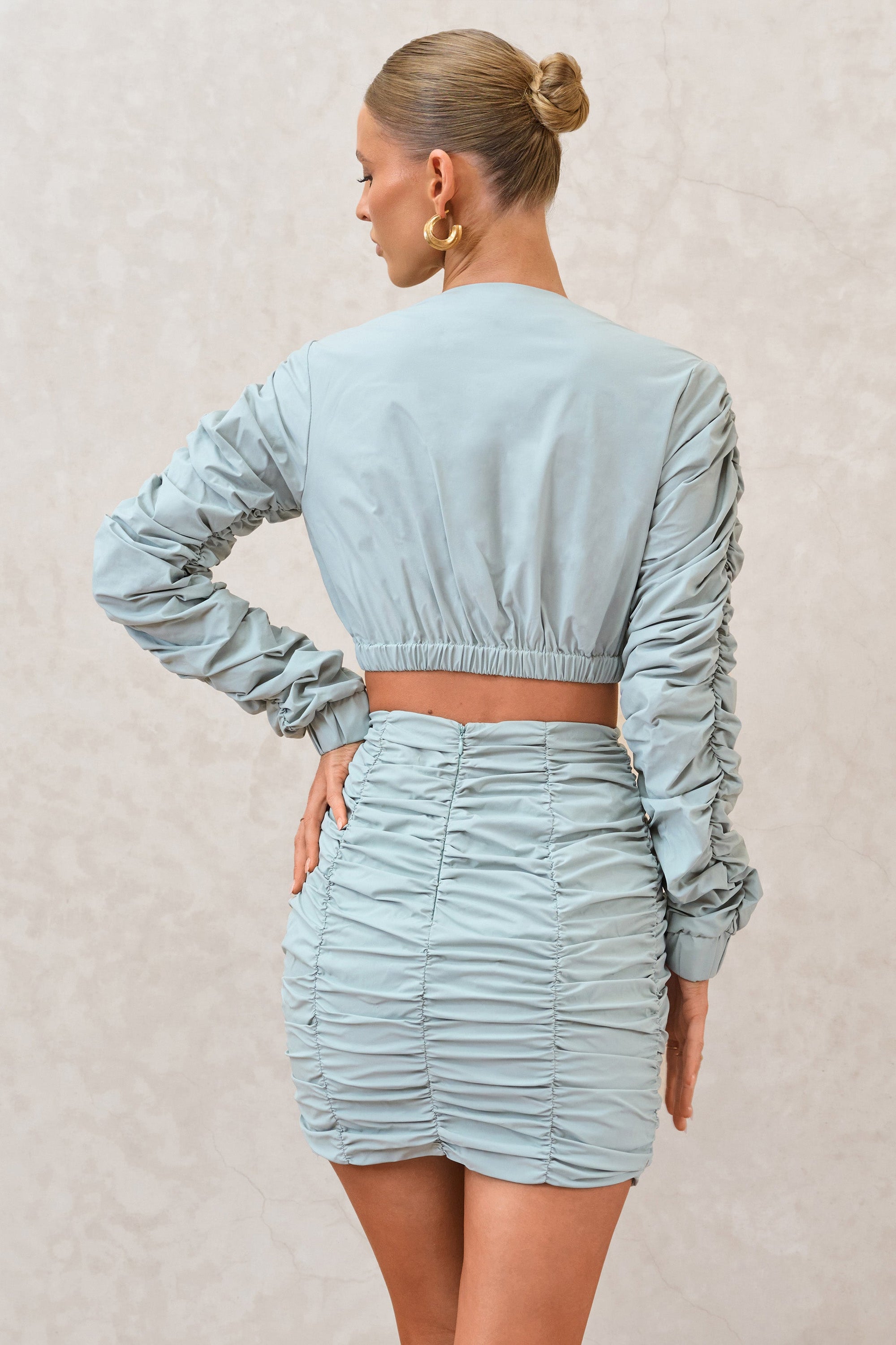 Break Of Day | Sage Ruched Mini Skirt - Club L London - USA