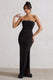 Belle of The Ball | Black Bandeau Maxi Dress With Split Hem - Club L London - USA