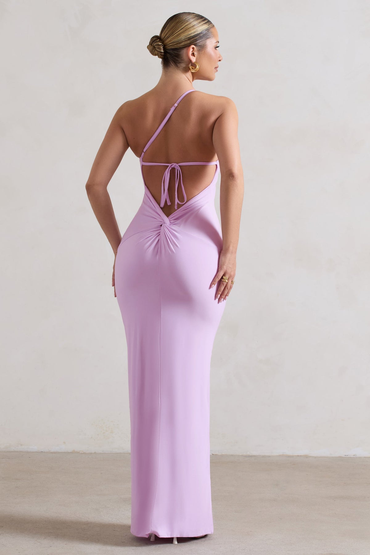 Dressing Up Lilac One Shoulder Maxi Dress With Open Back Detail
