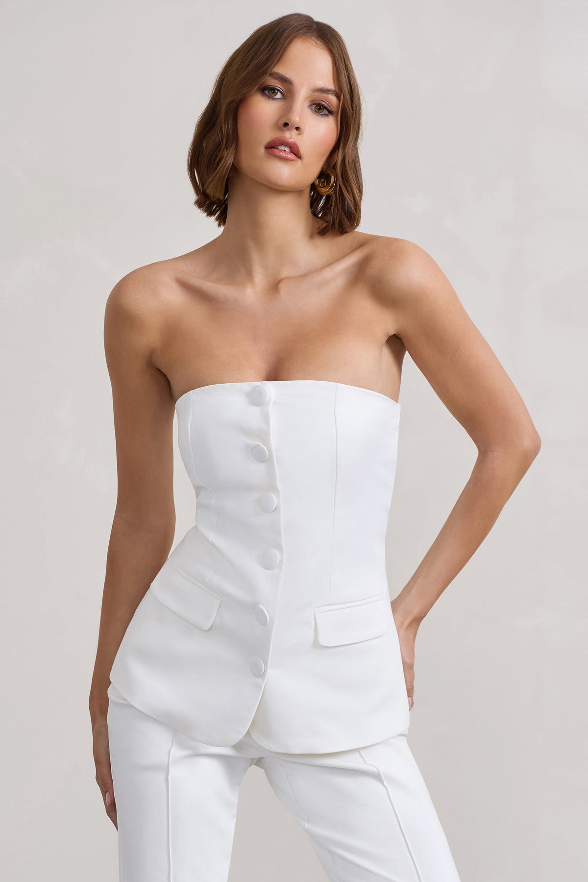 Colbie White Strapless Top