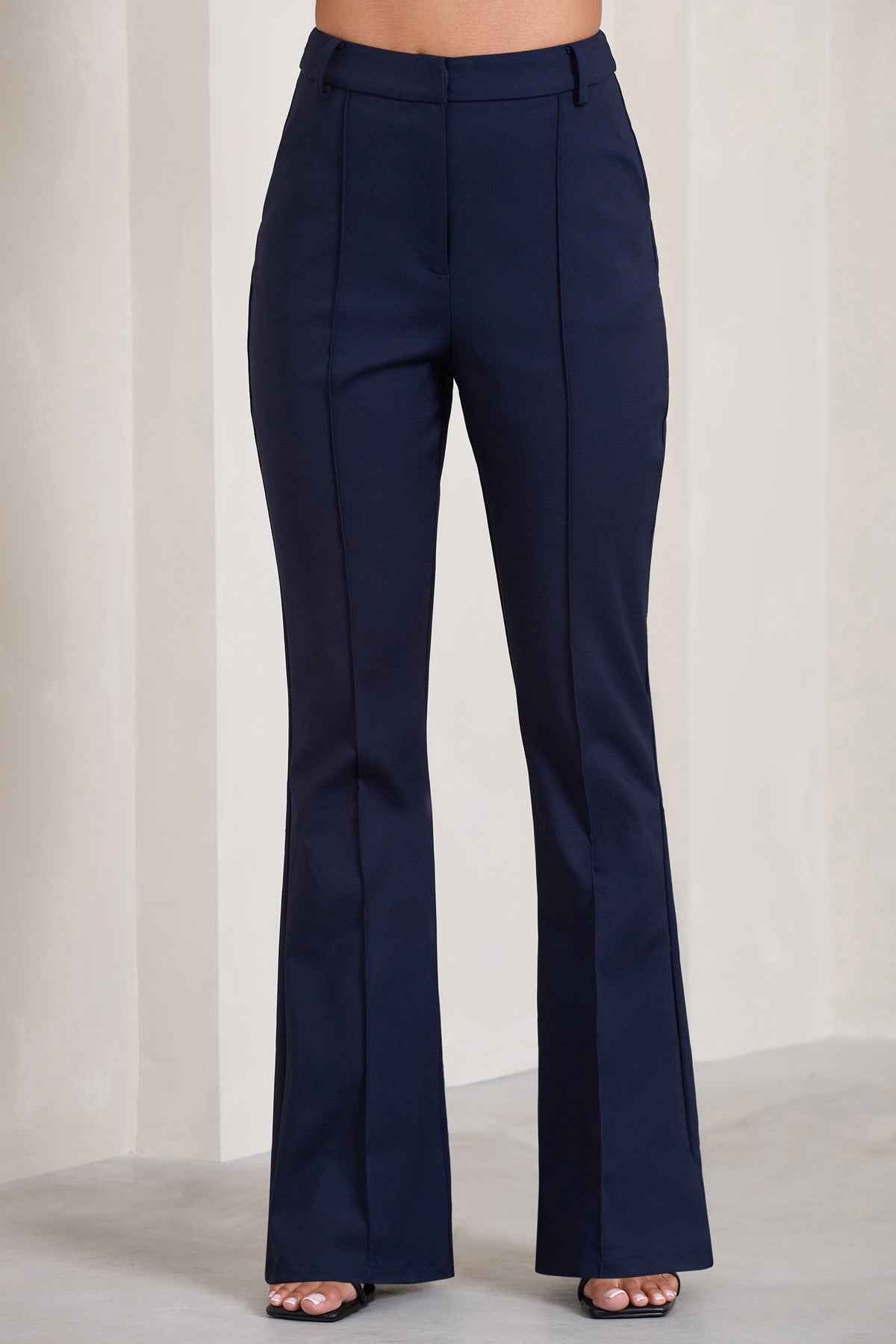 Kehlani White High Waist Flared Tailored Trousers – Club L London