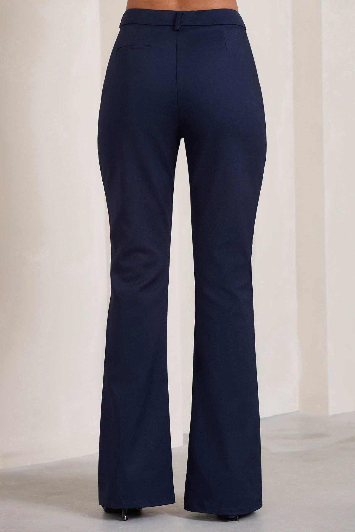 Kehlani | Navy High Waist Wide Leg Trousers