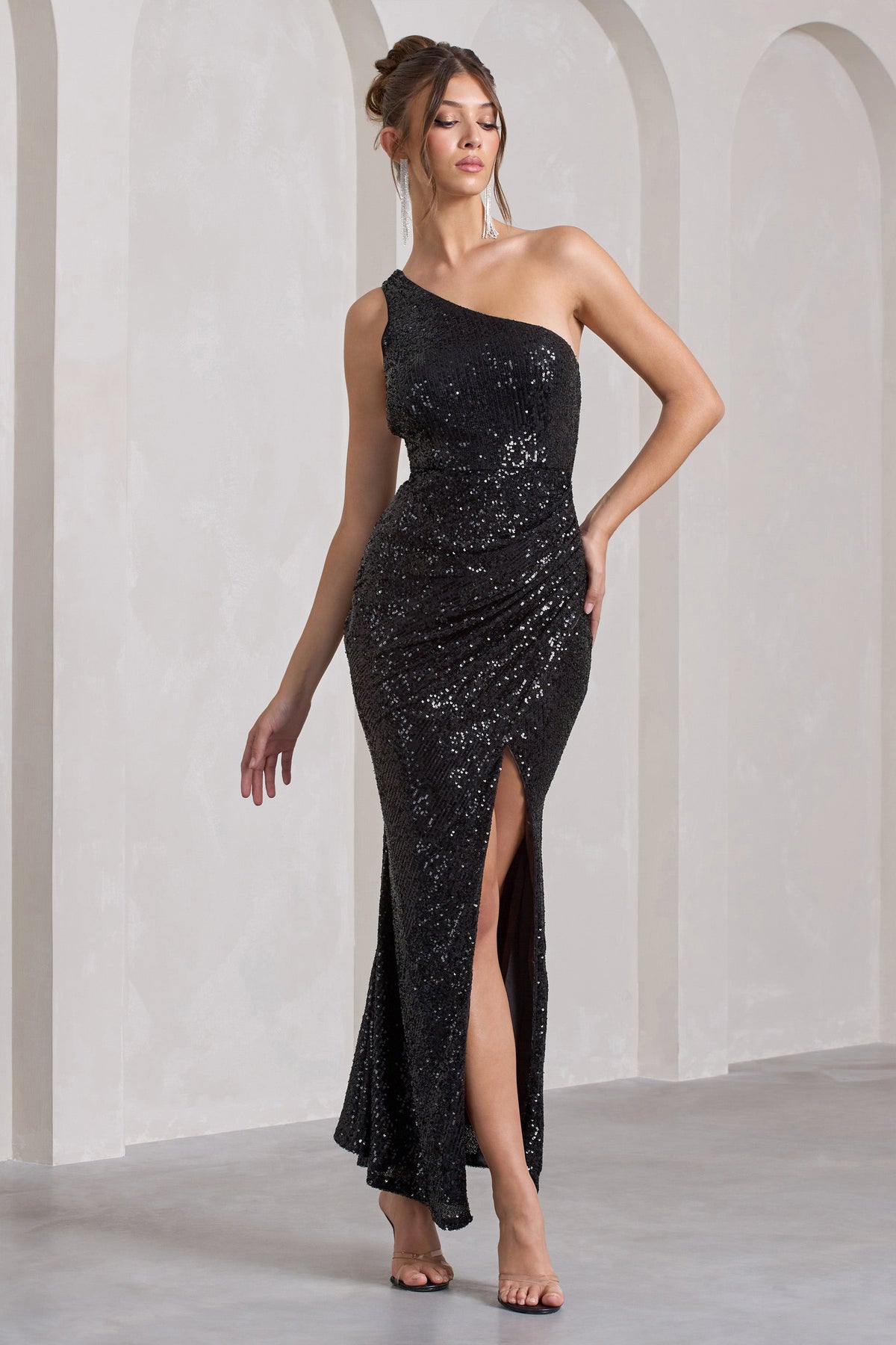 Sparkle maxi dress with wrap skirt Clearance