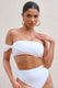 Dusk | White Draped Bandeau Bikini Top - Club L London - USA