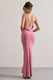 Francoise | Blush Cowl Neck Backless Maxi Dress With Lace Insert - Club L London - USA