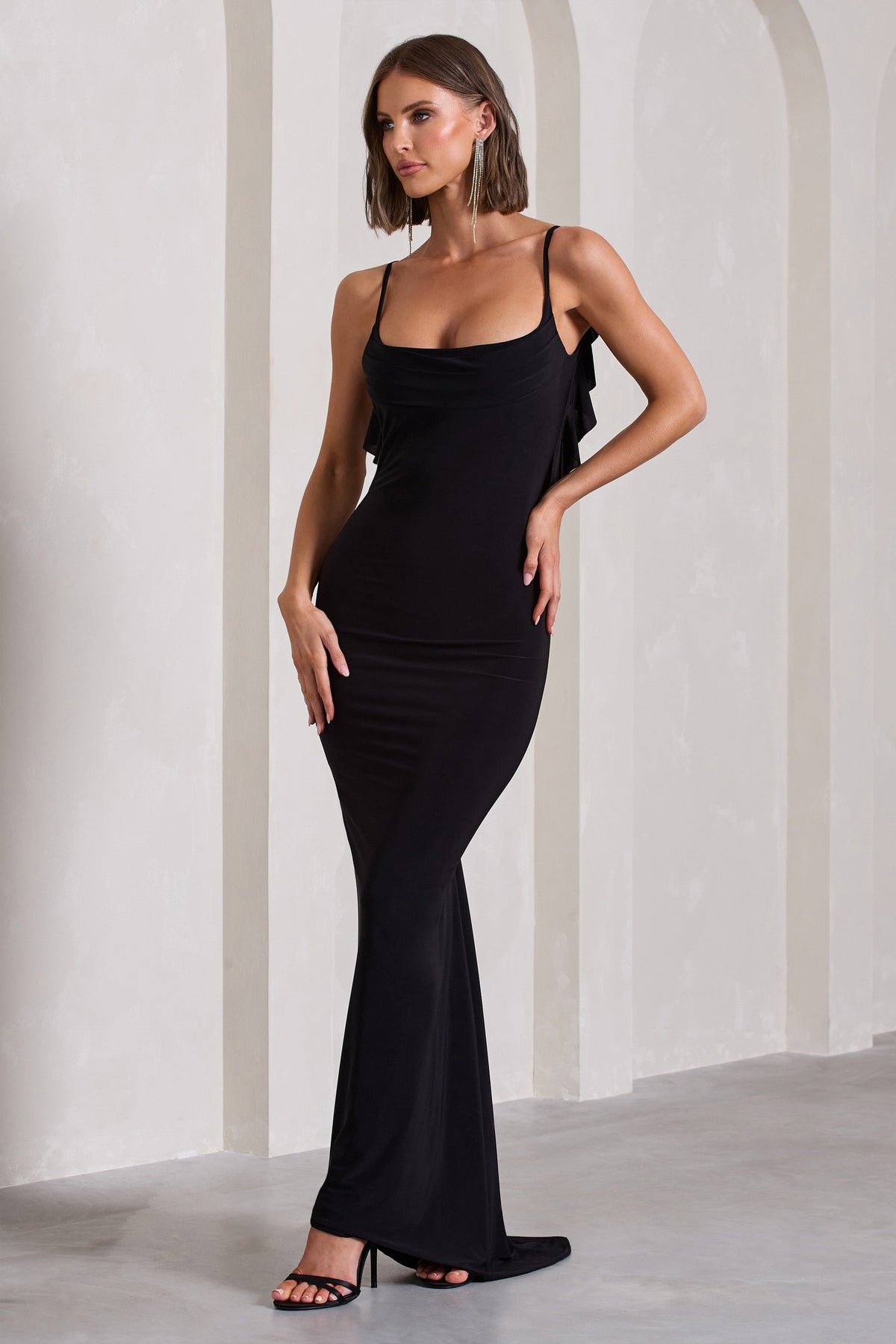 Women'S Maxi Dress Slim Tight Fitting Sexy Slit Long Sleeve Bodycon Dress -  The Little Connection