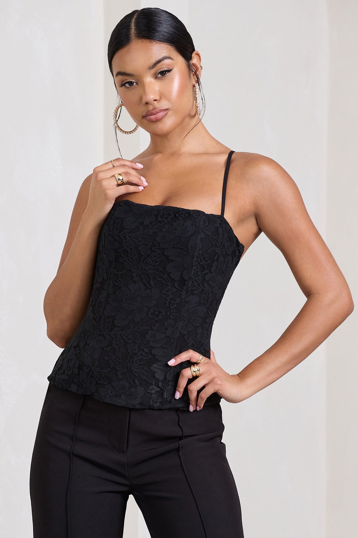 Get the top for $59 at urbanoutfitters.com - Wheretoget  Black lace corset  top, Bustier top outfits, Black corset top