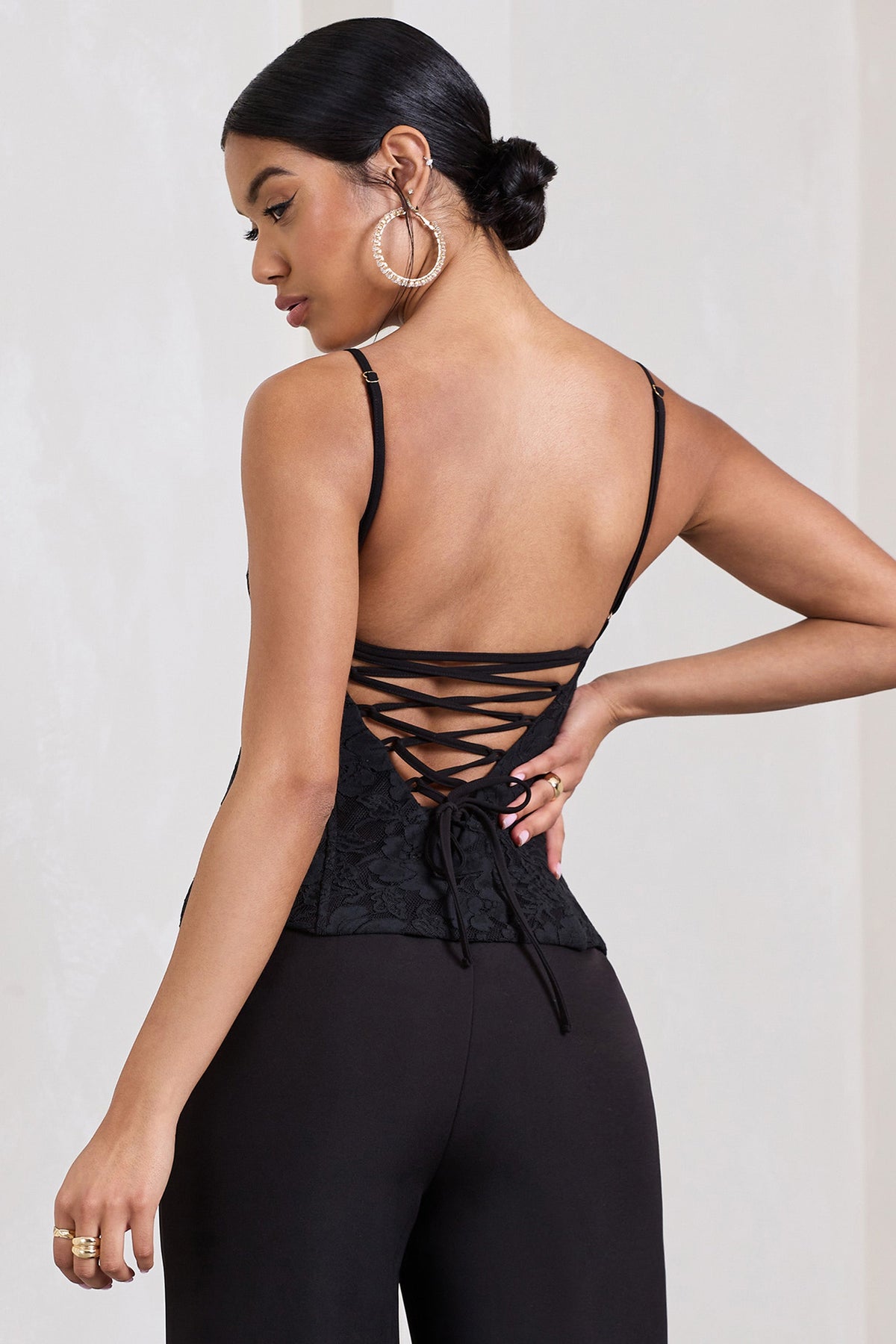 Corset-style strappy top