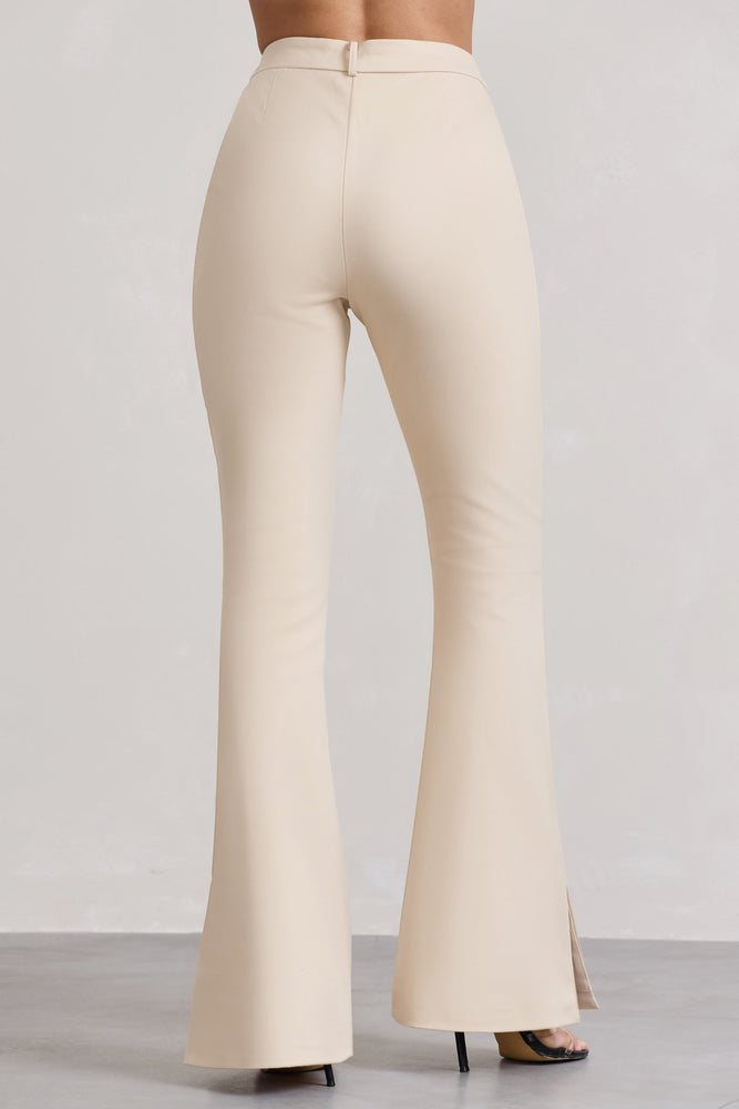 Nasty Gal Petite Cotton Wide Leg High Waist Gathered Waist Trousers 10 |  eBay