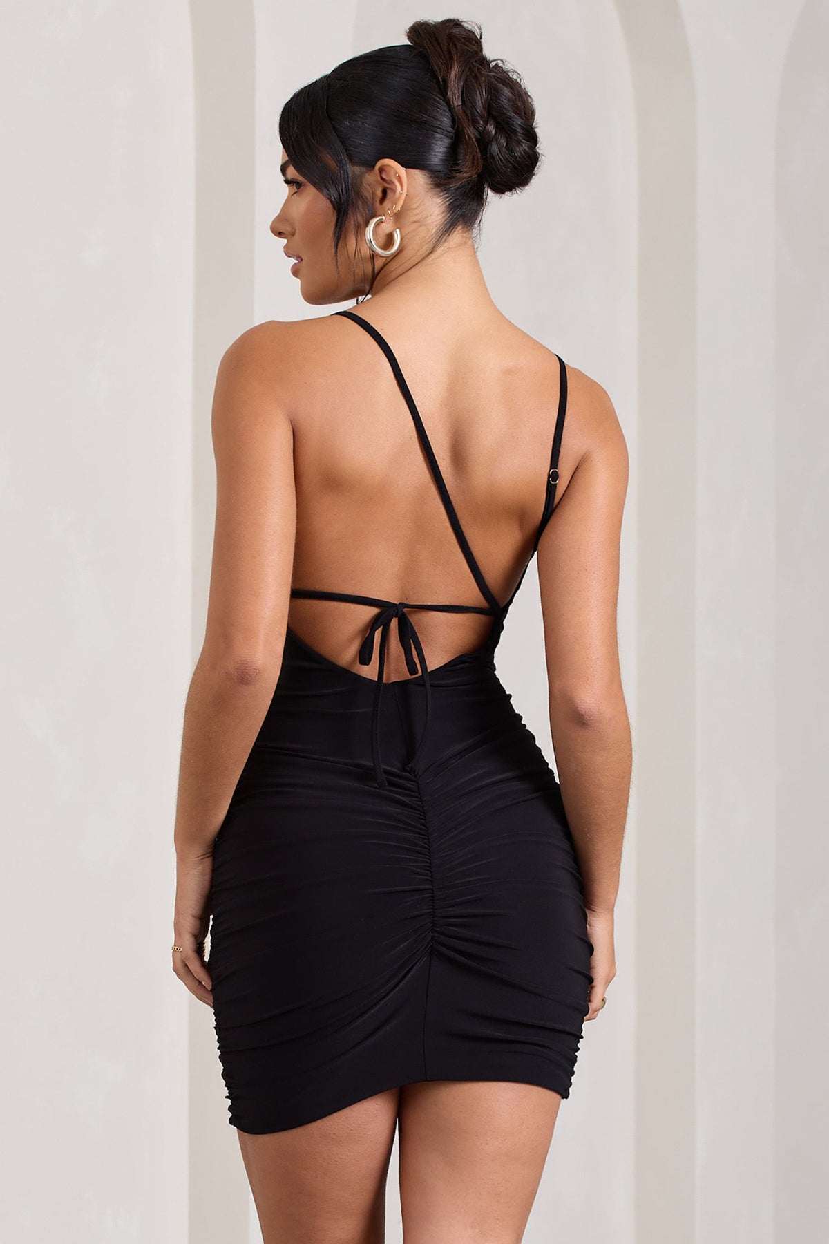 Black Ruched Strappy Top