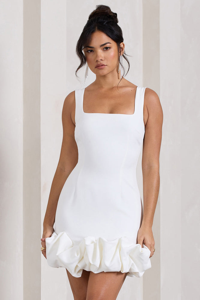 パーティードレス Horsebit Belted Ruffle Trim Mini Dress Gucci Horsebit Belted Ruffle Trim Mini Dress - Runway Catalog