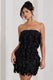 It Girl | Black Bandeau Bodycon Mini Dress With Ruffles - Club L London - USA