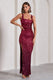 Yvonne | Plum Sequin Open-Back Bodycon Maxi Dress - Club L London - USA