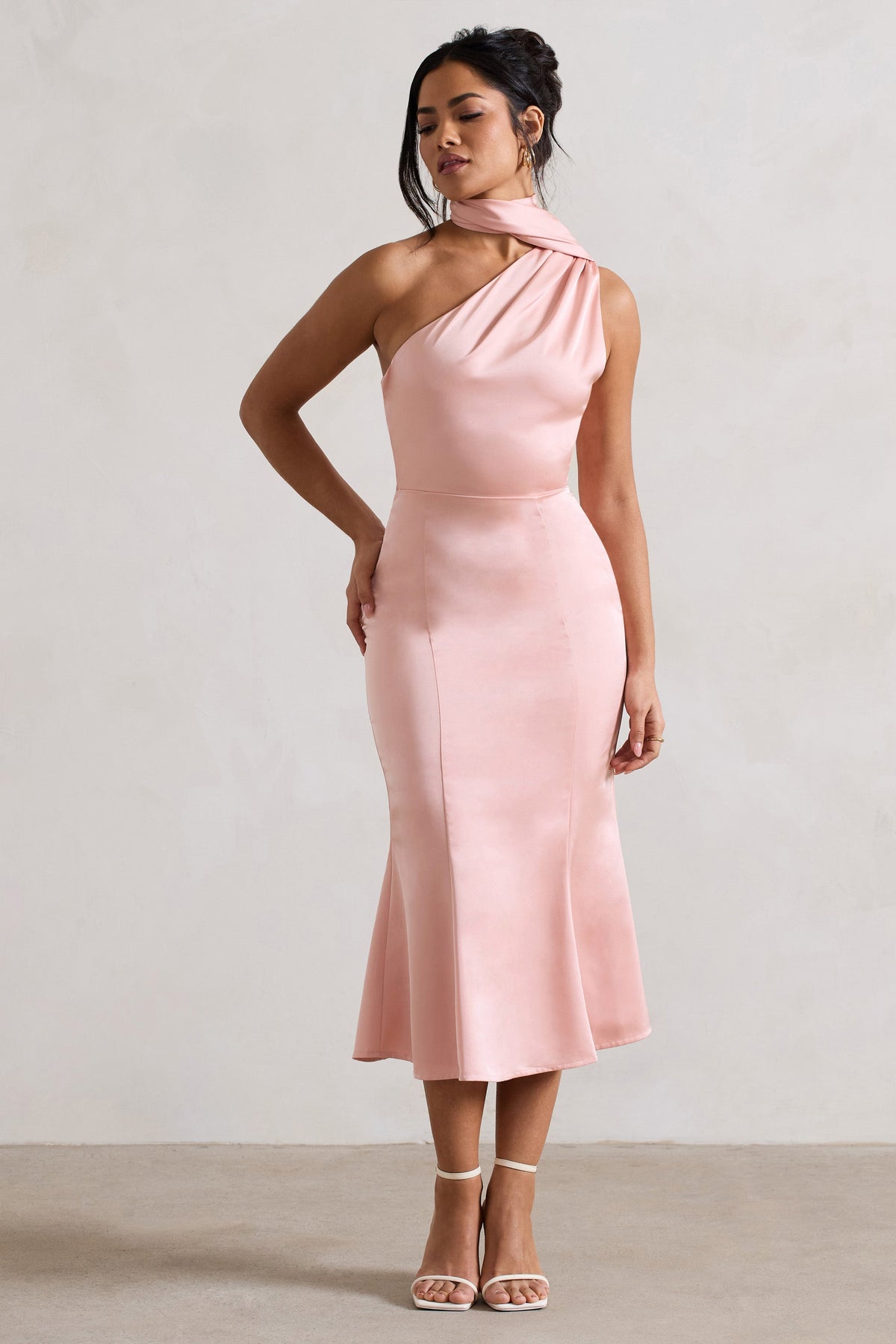WB_CL128878081-GoldenGirlBlushPinkSatinAsymmetricHigh-NeckFlaredMidiDress1_01