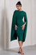 Marysol | Bottle Green Asymmetric Cape Midi Dress - Club L London - USA