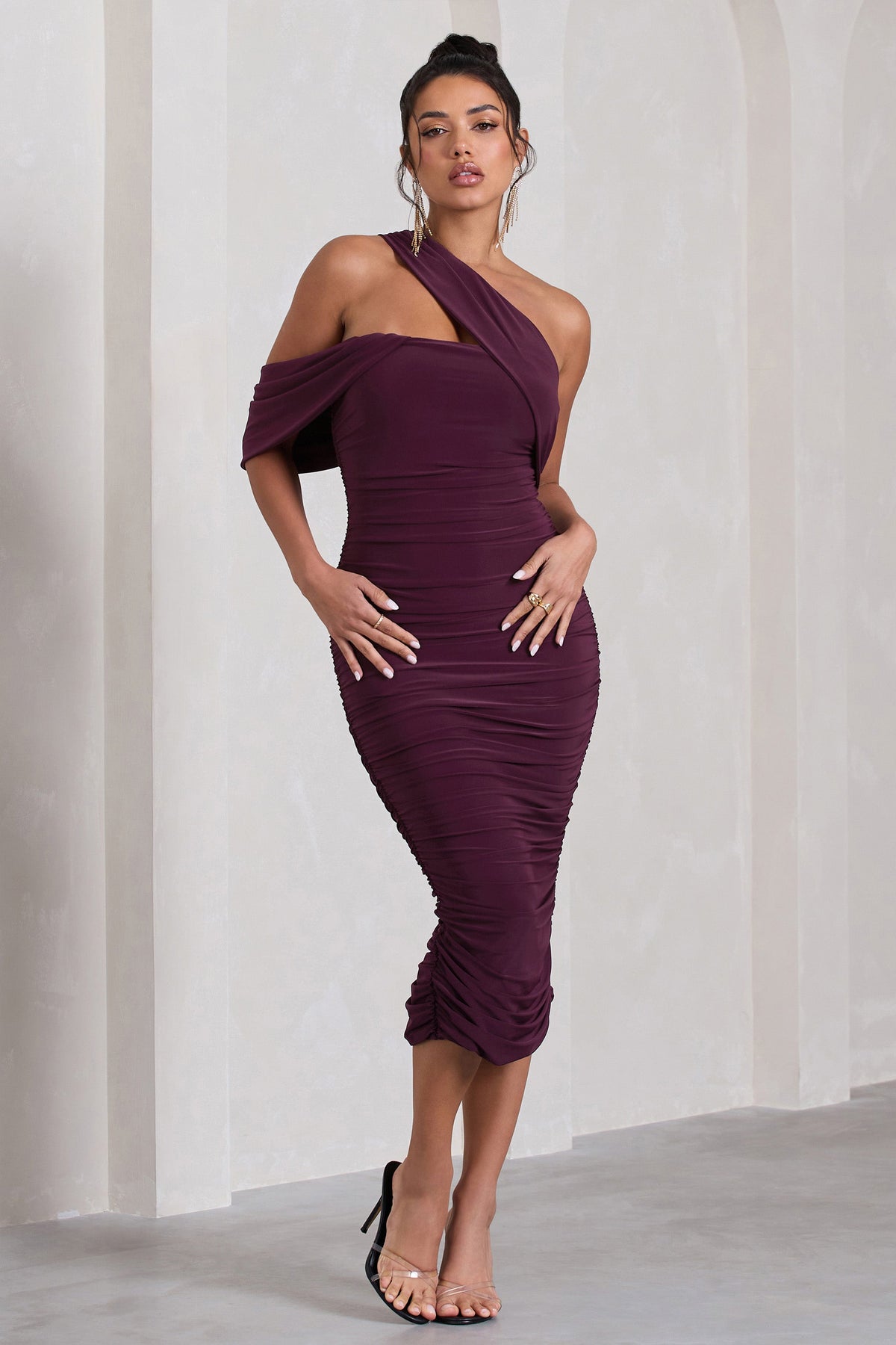 Plum One Shoulder Dress