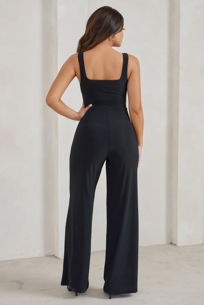 Toni | Black Square Neck Sleeveless Jumpsuit