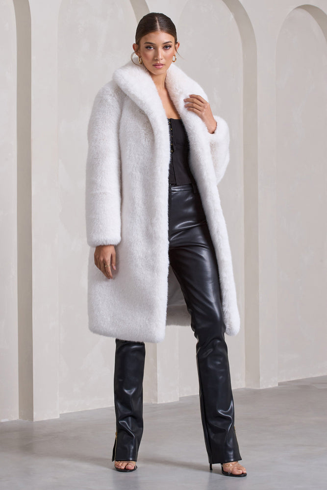 Cream coat with fur hotsell