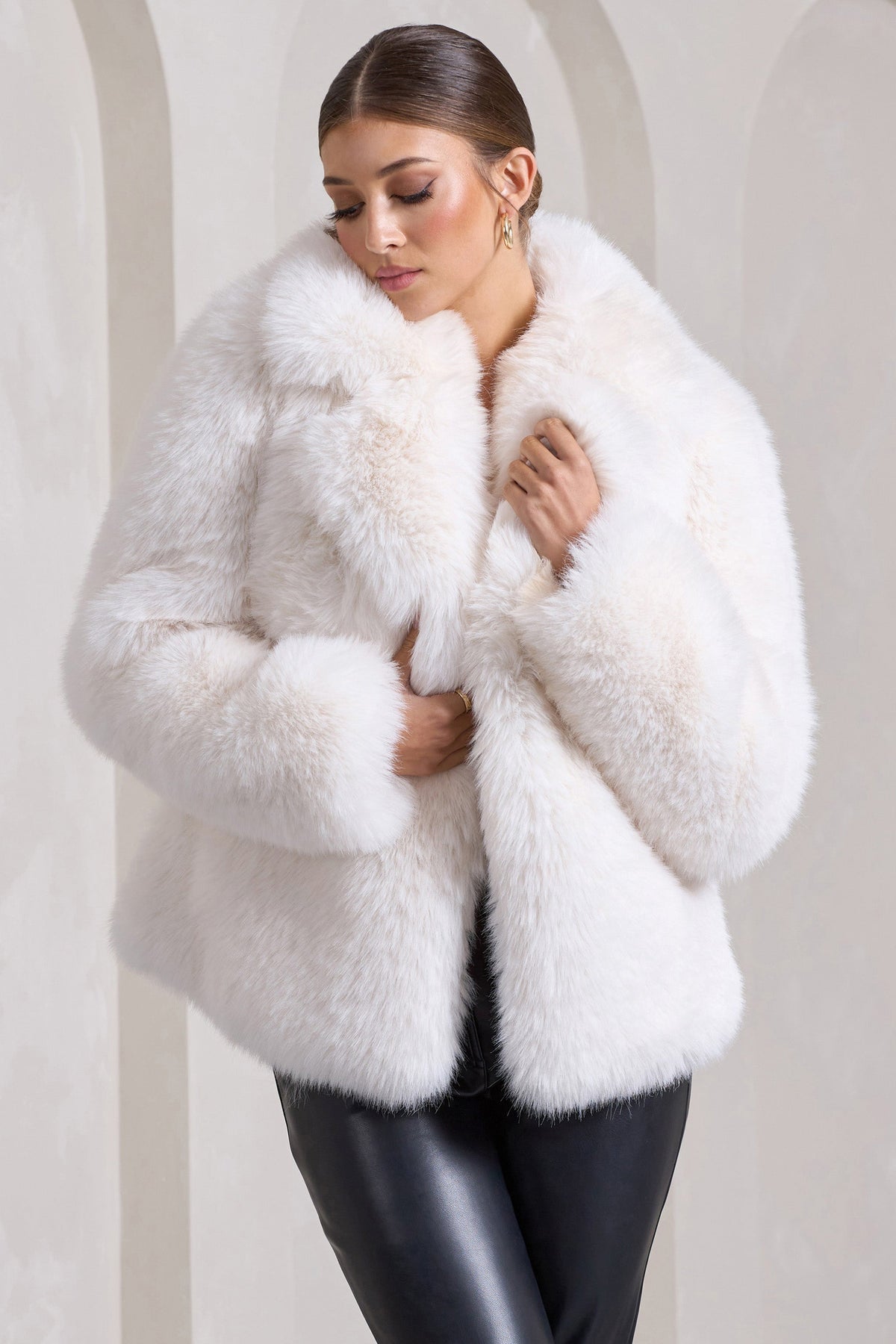 Winter Fur - Women Stocking - Off White - Max London India
