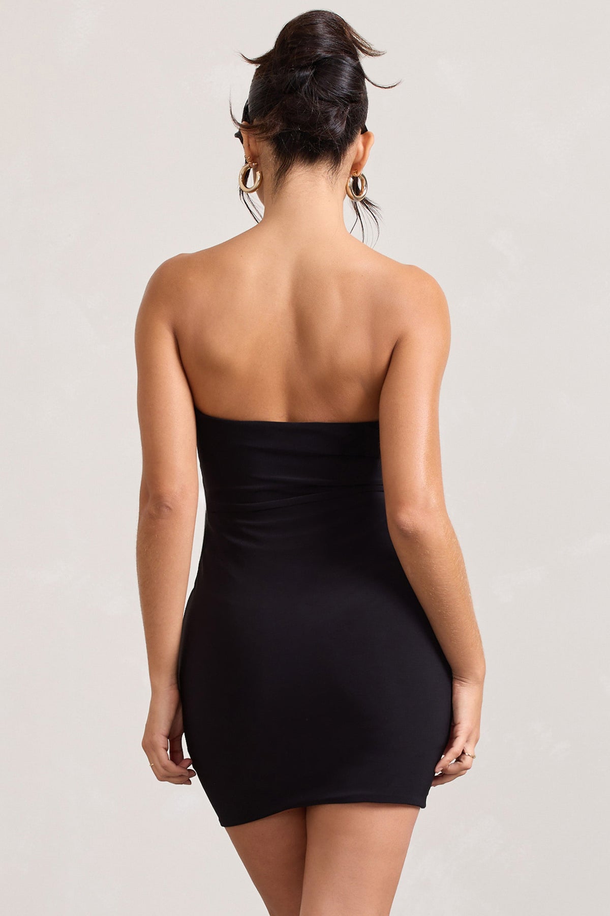 Rina Black Strapless Tailored Mini Dress With Button Front – Club L London  - USA