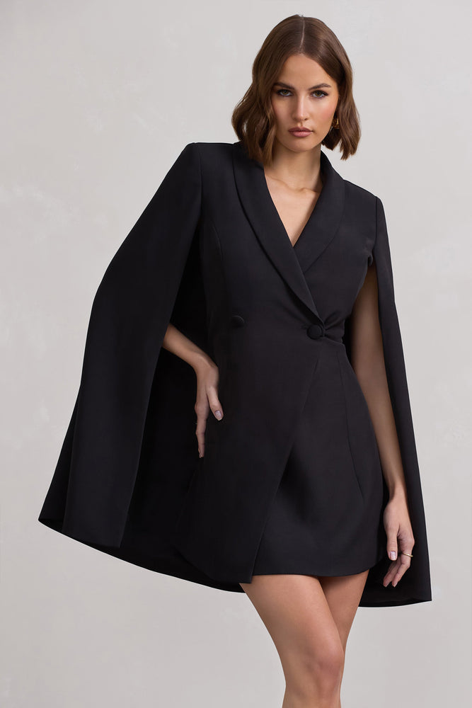 Suri Black Tailored Cape Blazer Dress – Club L London - USA