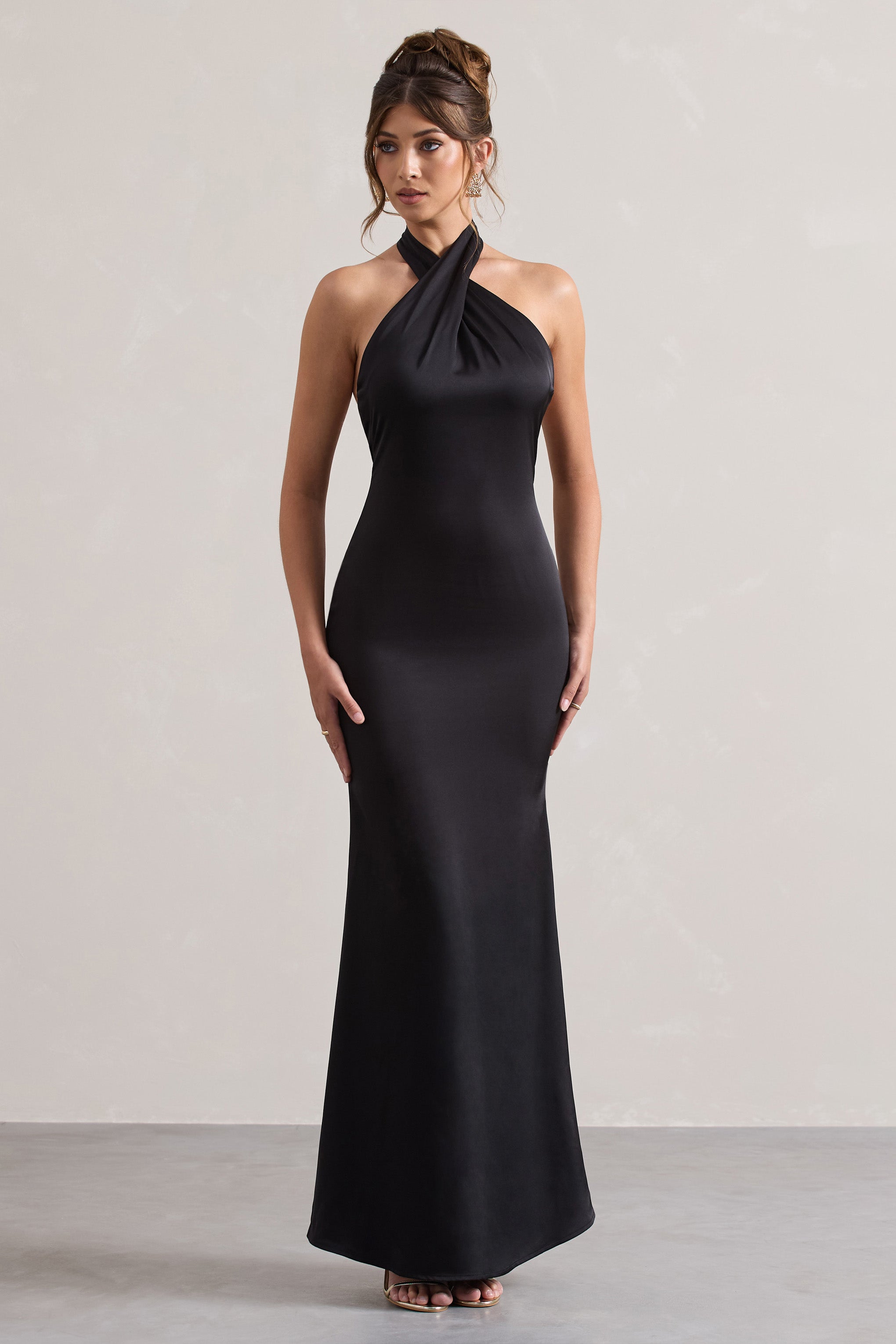 [RECTO] / ☆25SS FRINGE COLLAR HALTER NECK DRESS / BLACK Kate Halter Dress – SANS FAFF