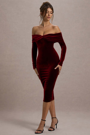 ivy midi dress berry THE SUMMER BERRY MIDI DRESS IN CHERRY Medium