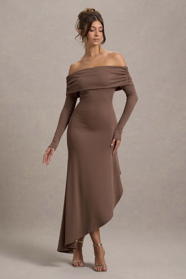 fitted lace wedding dress Mocha Drift And Dream Braided Maxi Dress