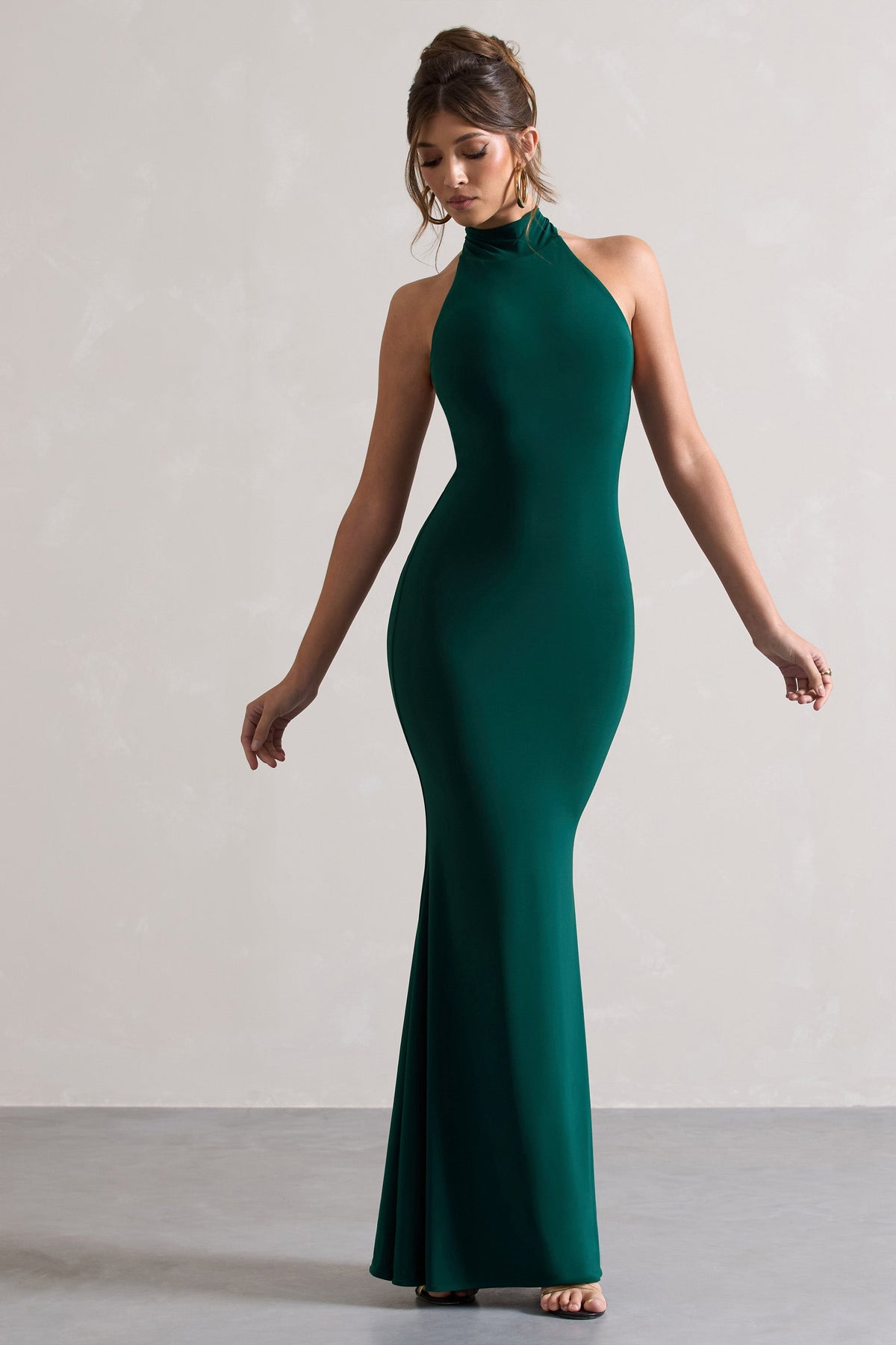 Colorado Bottle Green High Neck Maxi Dress US 8 Bottle Green