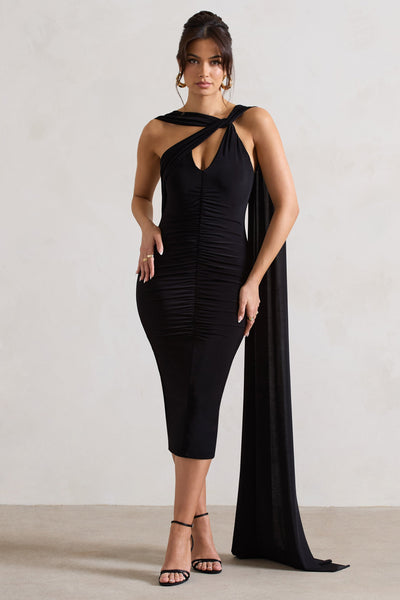 ★OPEN YY_TheOpen Product★ DECONSTRUCTED MIDI DRESS (BLACK) WB_CL132031002-