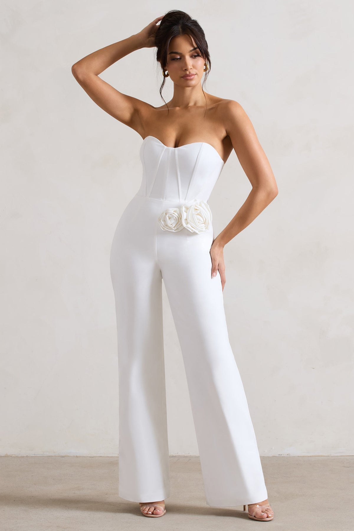 Club l white jumpsuit clearance