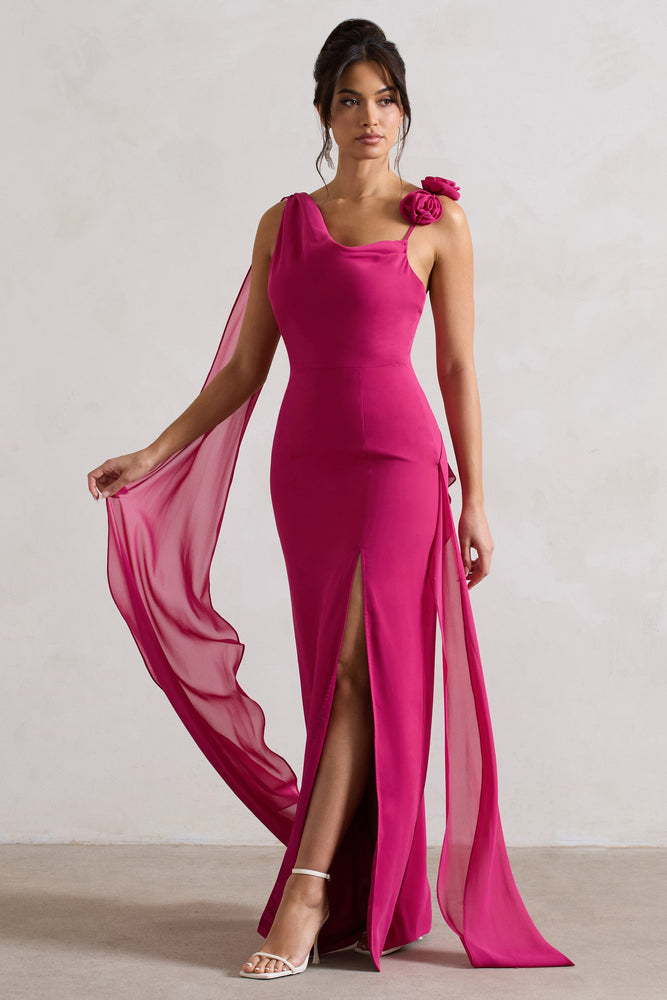 Chiffon Overlay Bandage Dress in Light Pink, VENUS