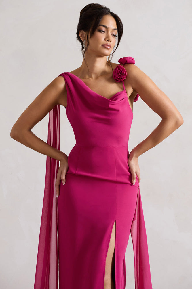 Chiffon Overlay Bandage Dress in Light Pink, VENUS