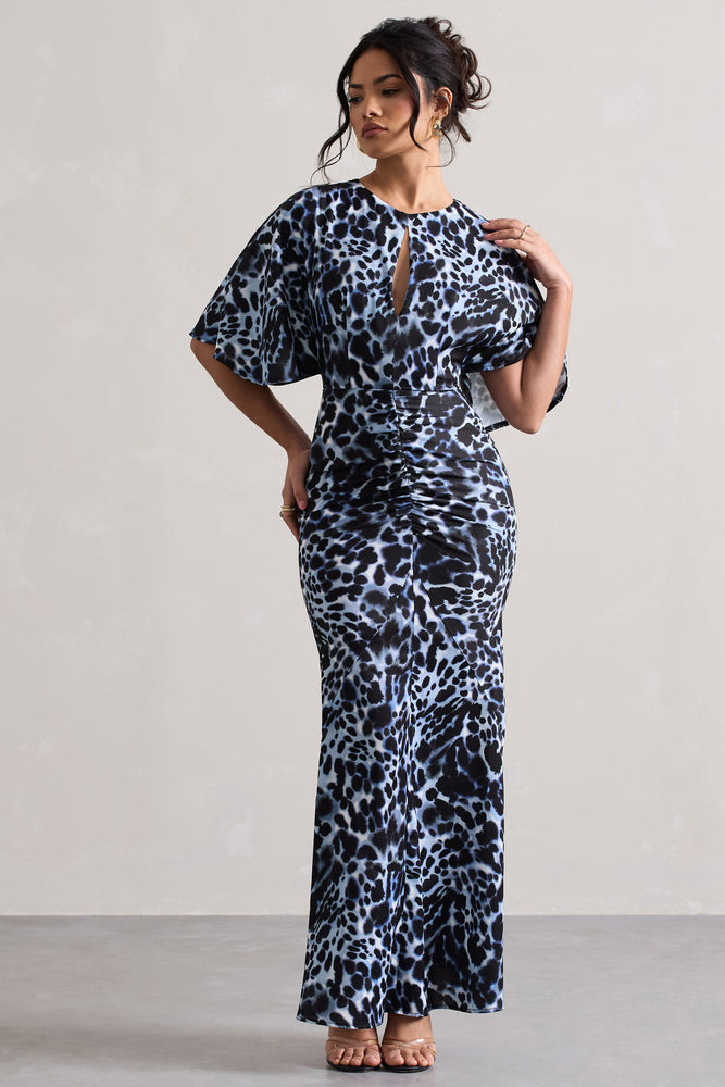 animal print maxi dress Leopard Print Mesh Tube Bodycon Maxi Dress