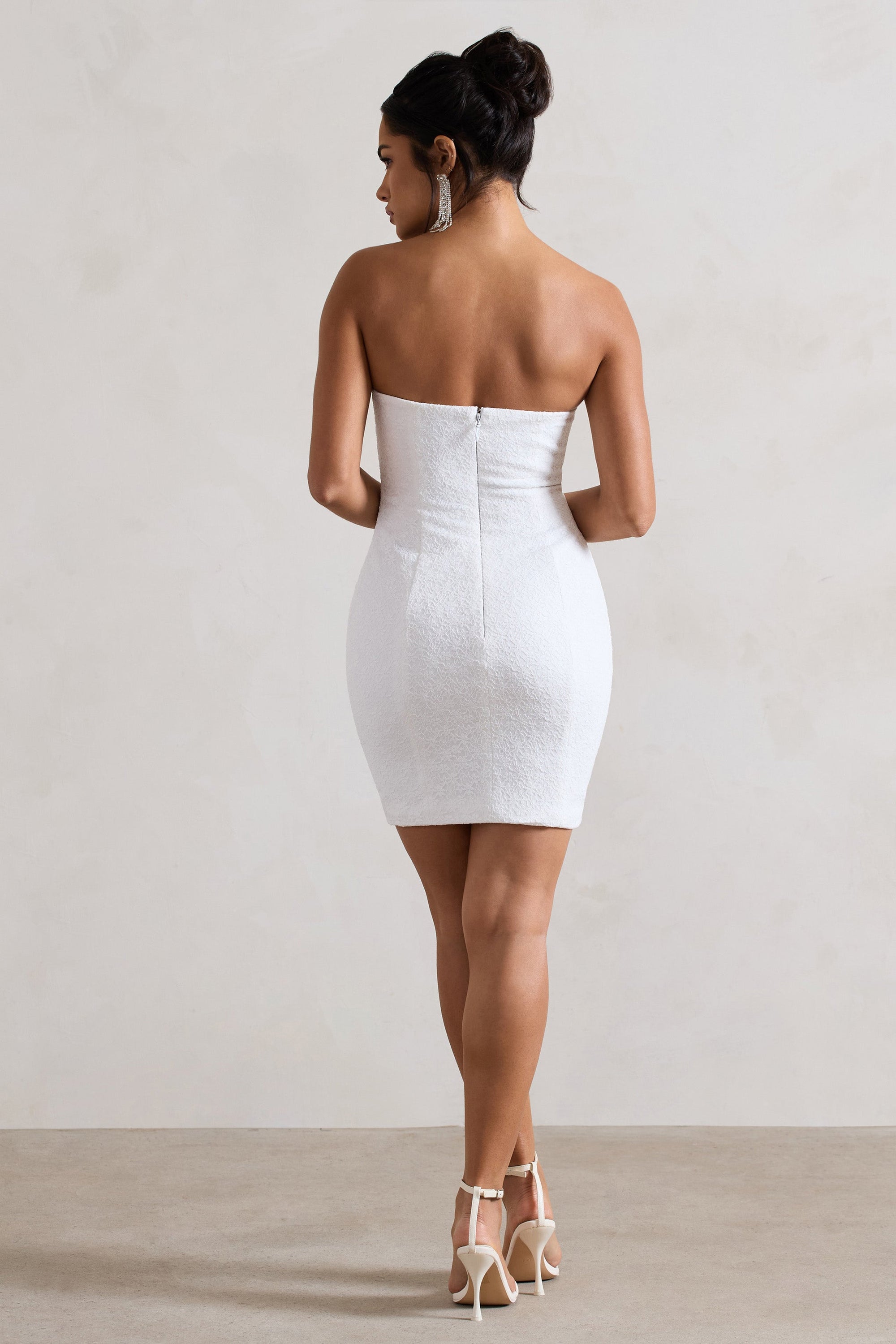 Valencia | Cream Lace Corset Maxi Dress With Detachable Skirt - Club L London - USA