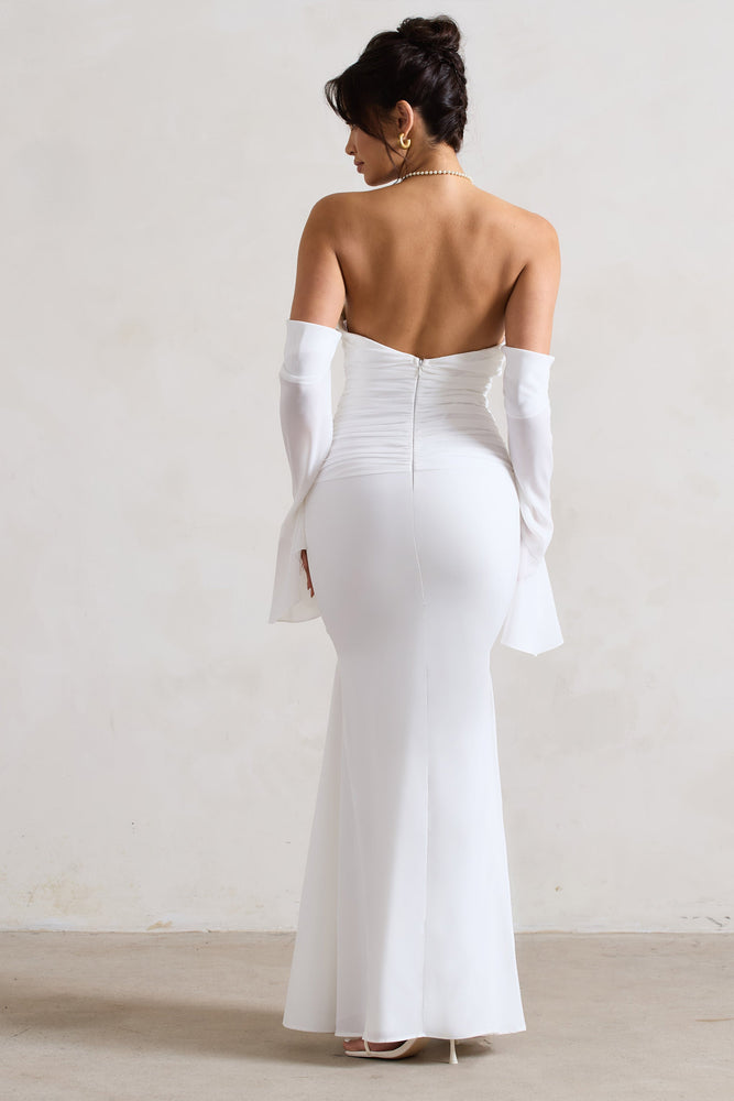 ●FLARE UP● Drape Layered Long Sleeve FL128White FL-128_Whi 플레어업(FLAREUP) Drape Layered Long Sleeve (FL-128_White