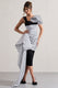 Unattainable | Black Polka Dot Wrap Midi Dress Volume Drape - Club L London - USA