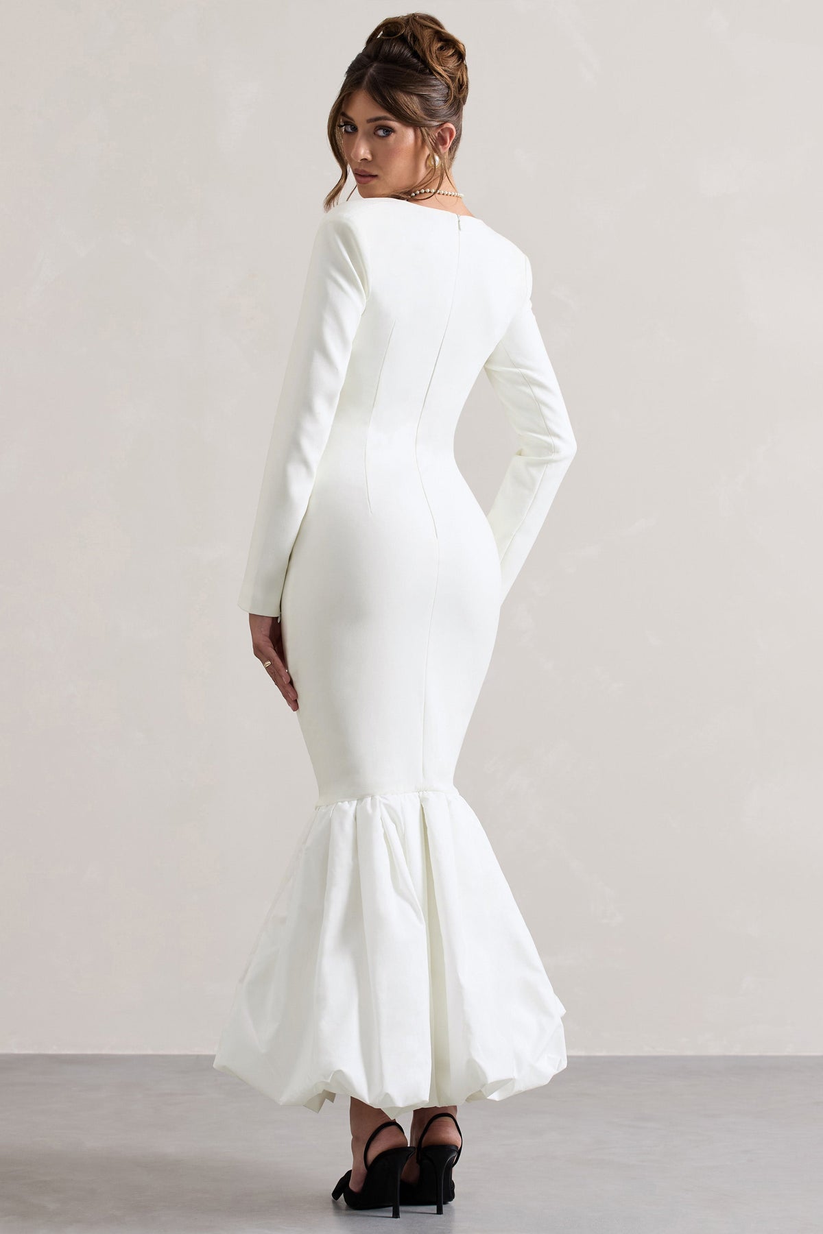 London | Cream Sweetheart Maxi Dress with Volume Hem - UK 6 Cream London | Cream Sweetheart Maxi Dress with Volume Hem - UK 6 Cream