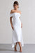 Windsor | White Bardot Midi Dress