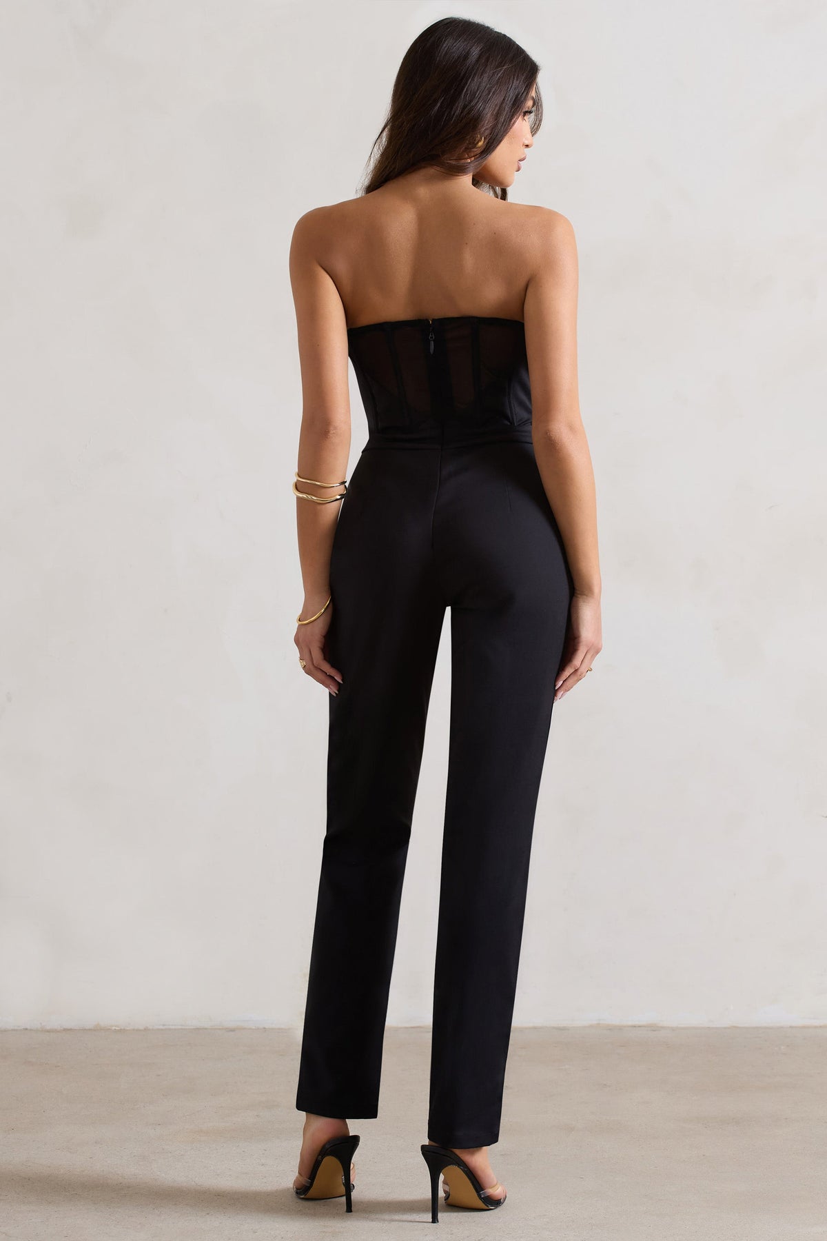 Camden Black Corset Style Tailored Straight-Leg Jumpsuit – Club L London -  USA