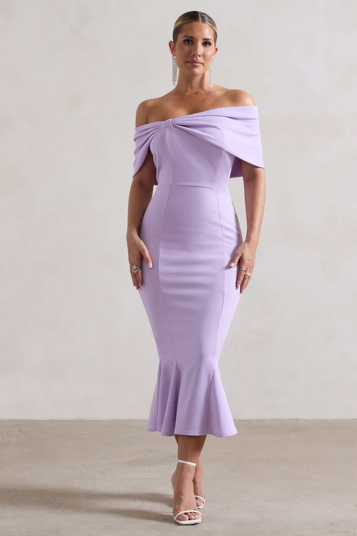Formal Gown Lilac Bardot Dress Lydia Pastel Lilac Bardot Bow Detail Midi Dress Club L London Formal Gown Lilac Bardot Dress Lydia Pastel Lilac Bardot Bow Detail Midi Dress Club L London