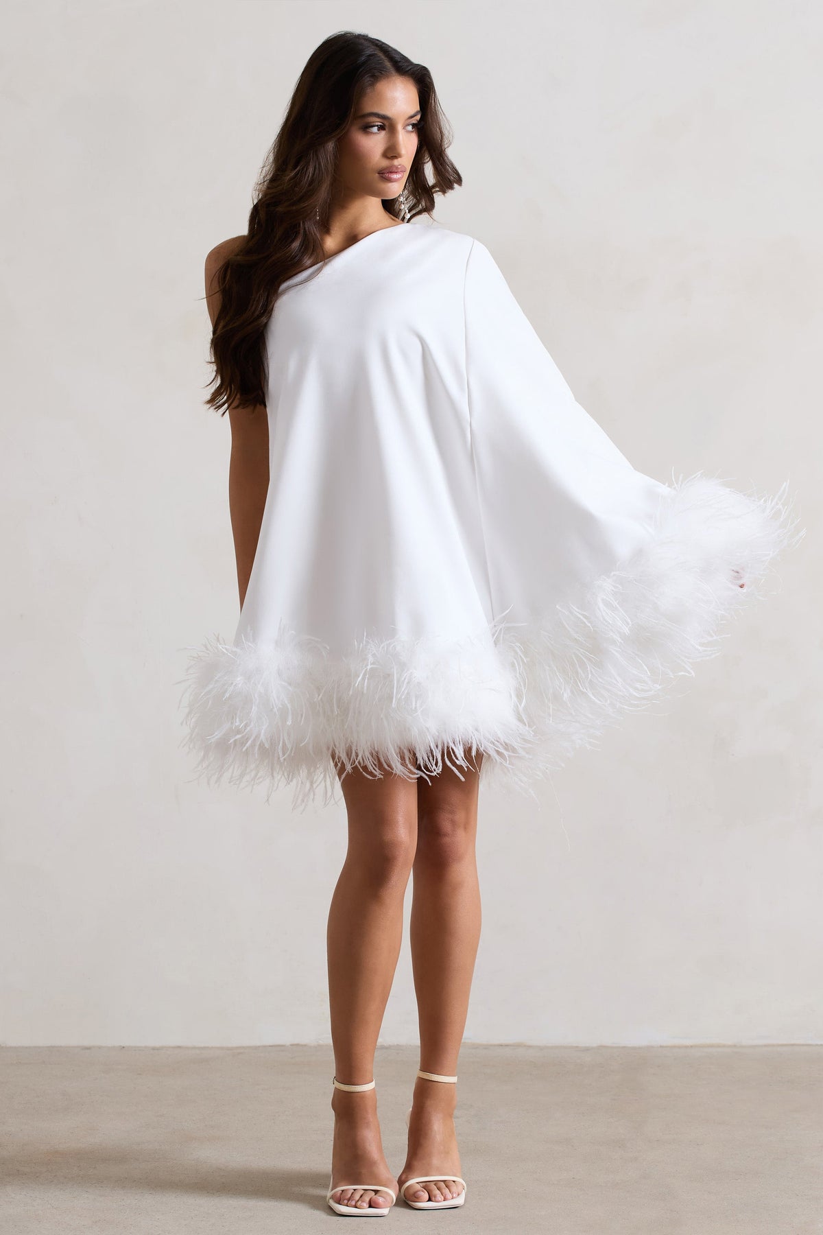 WB_CL132348005-EpiphanyWhiteAsymmetricCapeSleeveMiniDressWithFeathers1