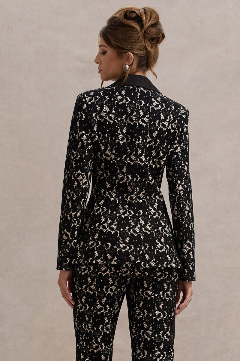 Kennedy | Black Lace Tailored Blazer - Club L London - USA