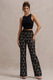 Jordanne | Black Lace Flared-Leg Trousers - Club L London - USA