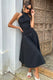 Saint-Malo | Vestido Midi Negro con Cuello Halter