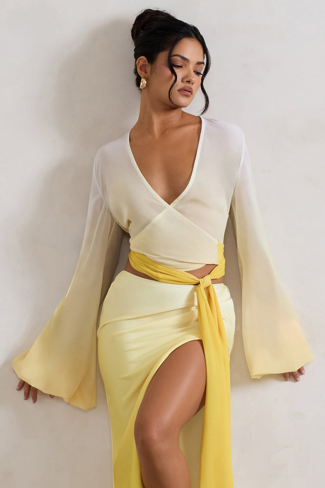 トップス OPENYY OMBRE LACE TOP, YELLOW OPENYY OMBRE LACE TOP, YELLOW