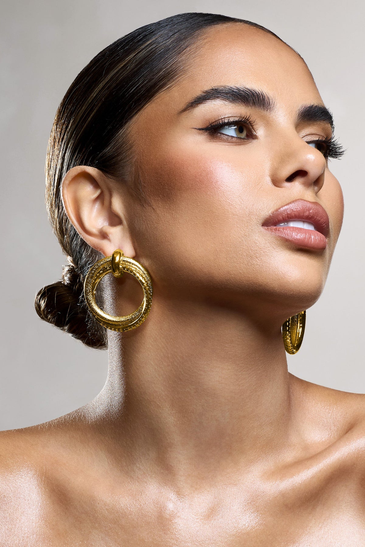 Zanetti Gold Layered Circular Drop Earrings – Club L London - USA