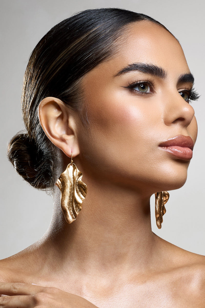 Eleni Gold Abstract Drop Earrings – Club L London - USA