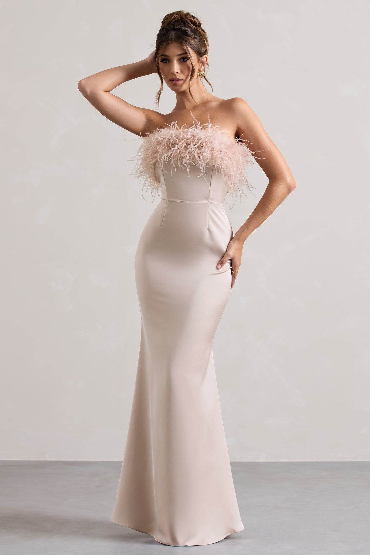WB_CL134575059-DressForItChampagneSatinStraplessFeatherTrimMaxiDress4